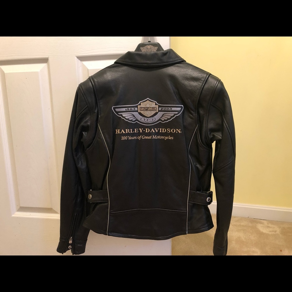 Black Leather Harley Davidson Jacket